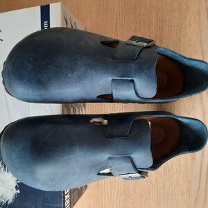 Birkenstock London Oiled Leather Clog Navy new 39